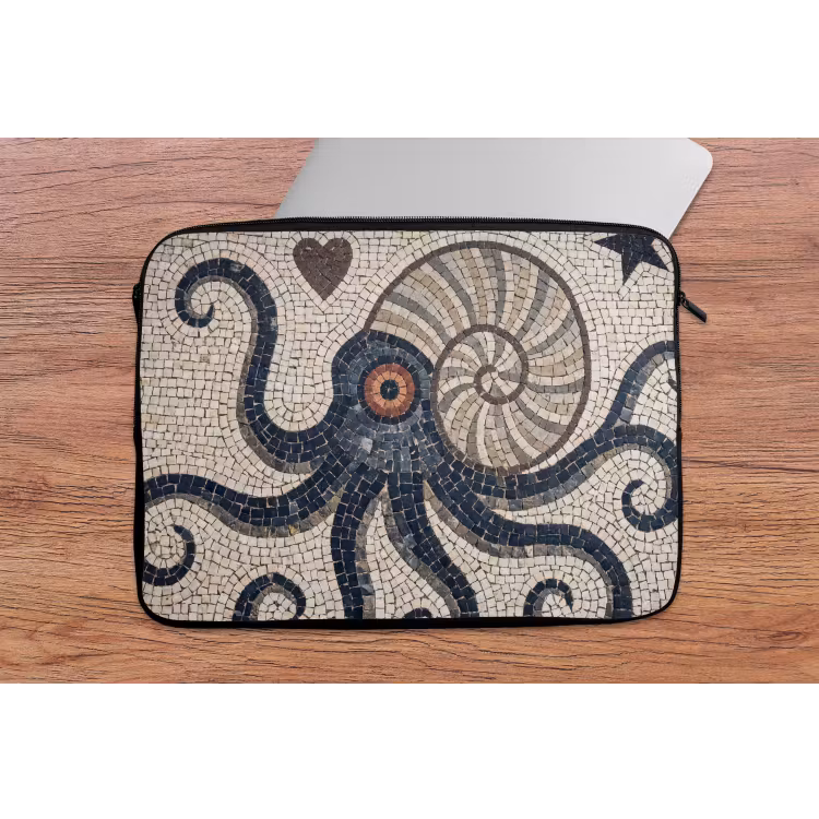 Laptophoes - Zeeleven - Mozaïek - Kunst - Vintage - Beige — 2