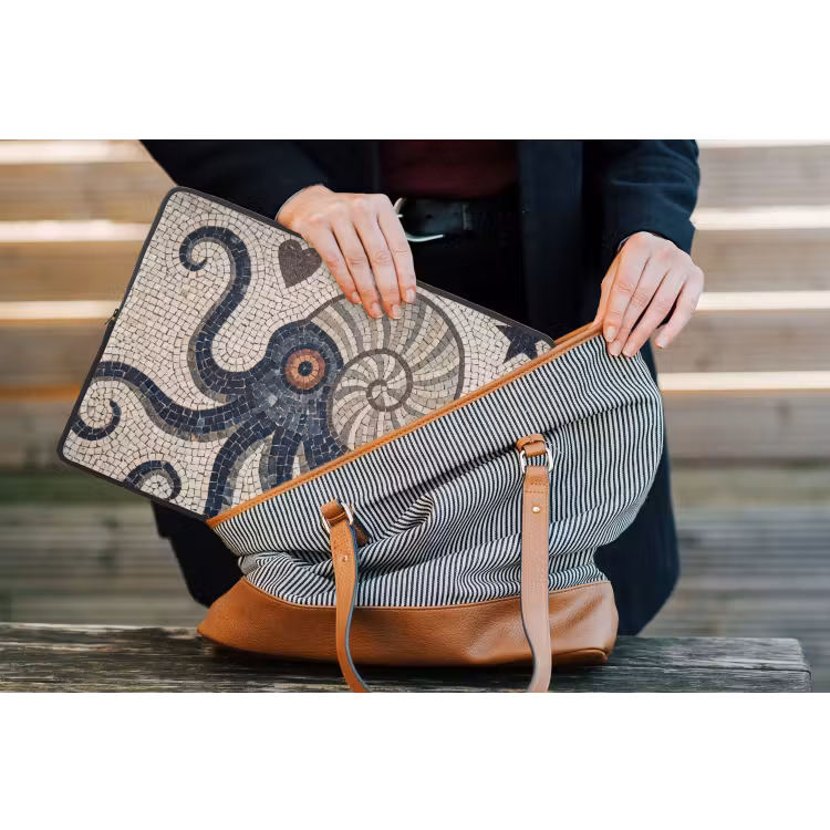 Laptophoes - Zeeleven - Mozaïek - Kunst - Vintage - Beige — 4