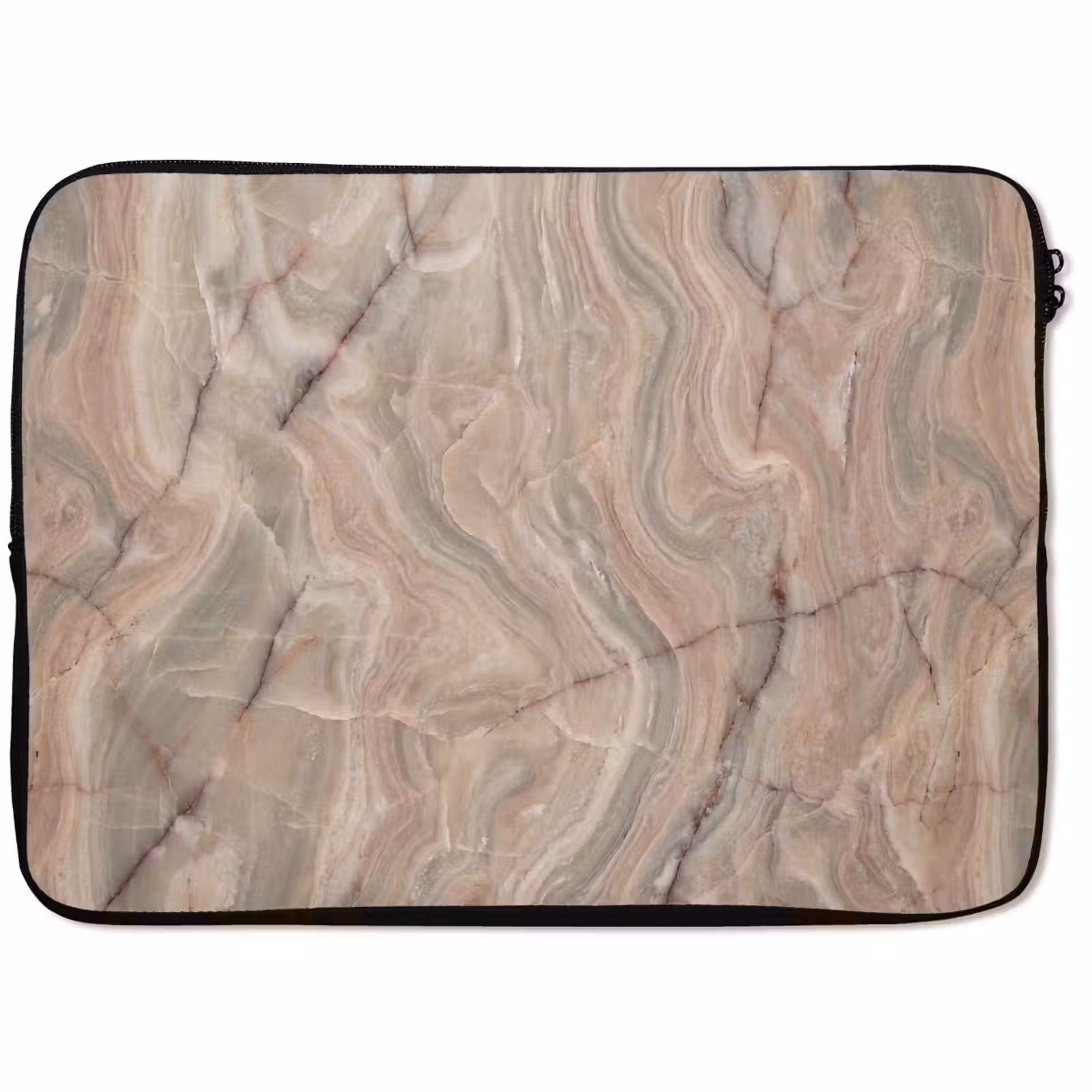 Laptophoes - Marmer - Patroon - Abstract - Beige - Groen — 1