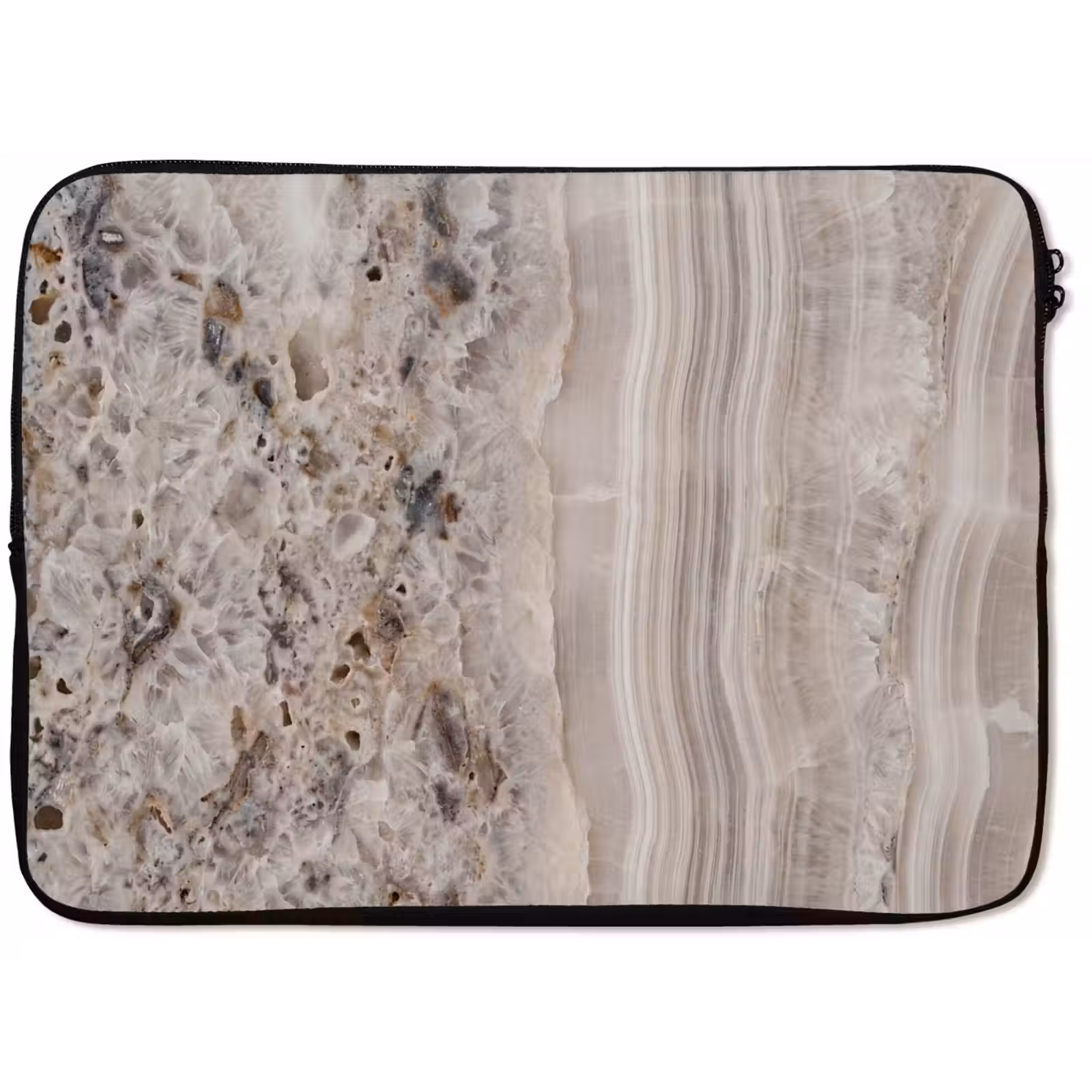 Laptophoes - Steen - Textuur - Abstract - Beige - Wit — 1