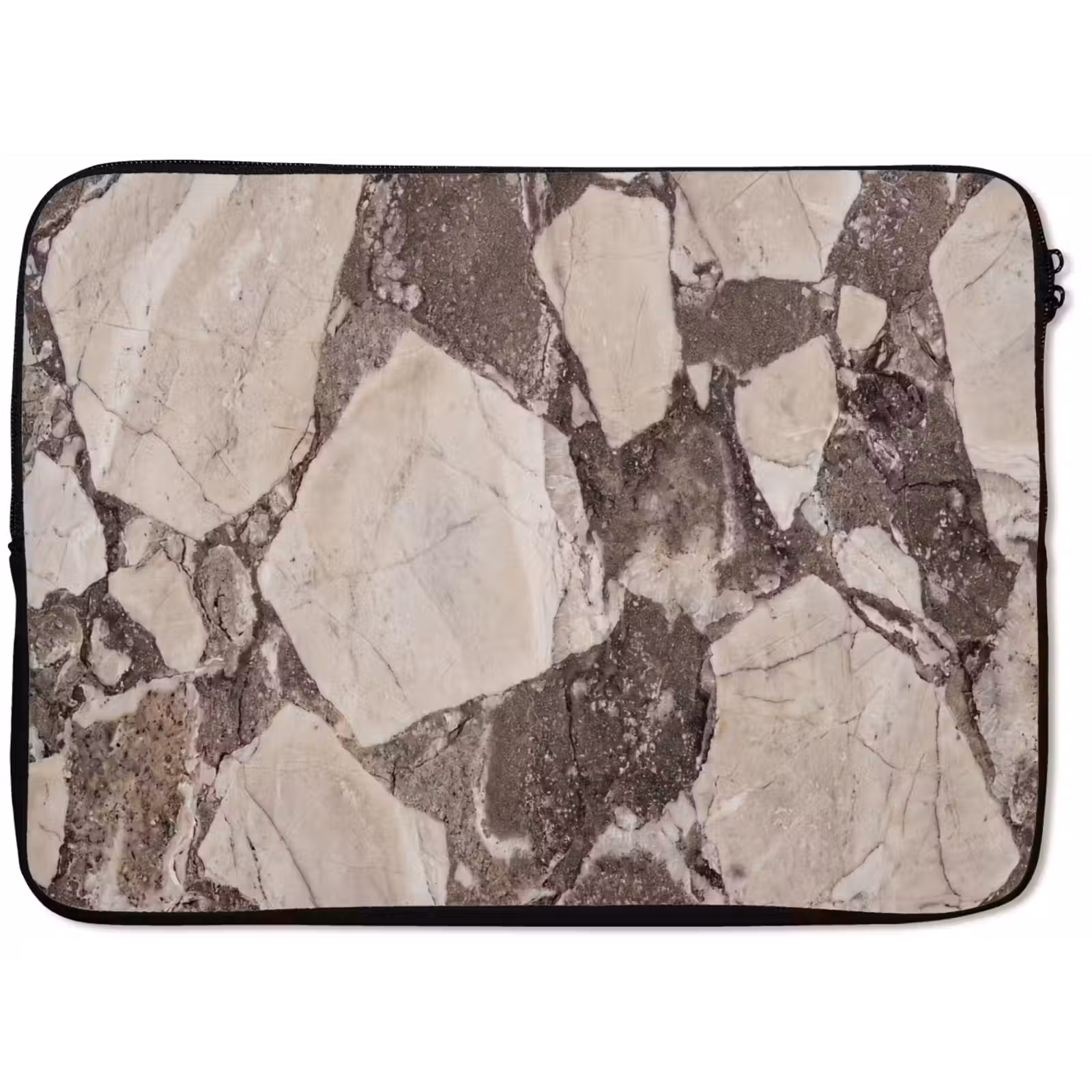 Laptophoes - Textuur - Marmer - Abstract - Beige - Bruin — 1