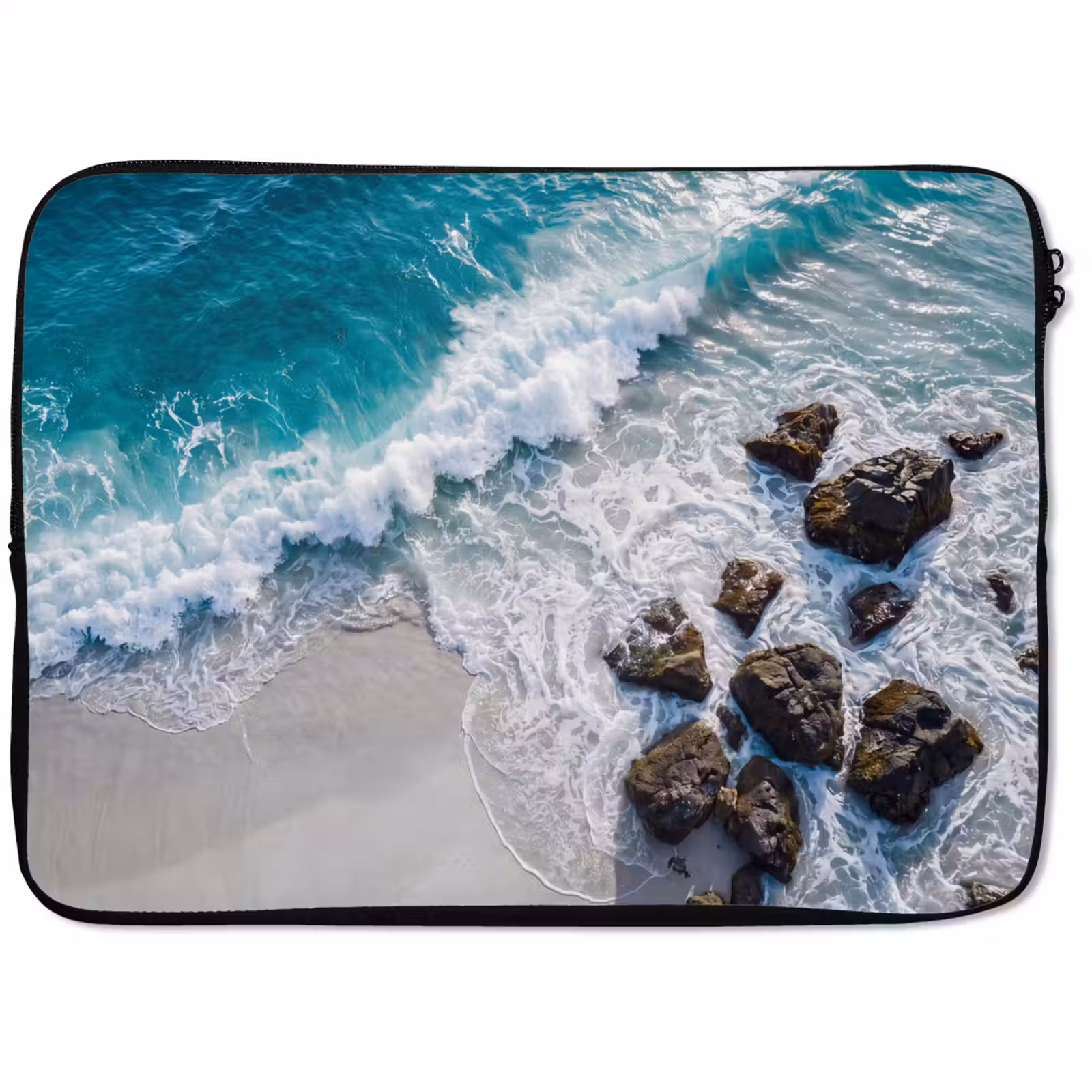 Laptophoes - Zee - Golf - Strand - Natuur - Blauw — 1