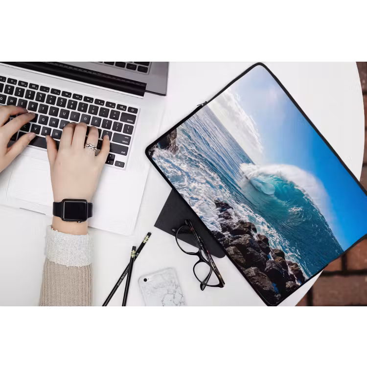 Laptophoes - Golf - Oceaan - Brekend - Water - Blauw — 3