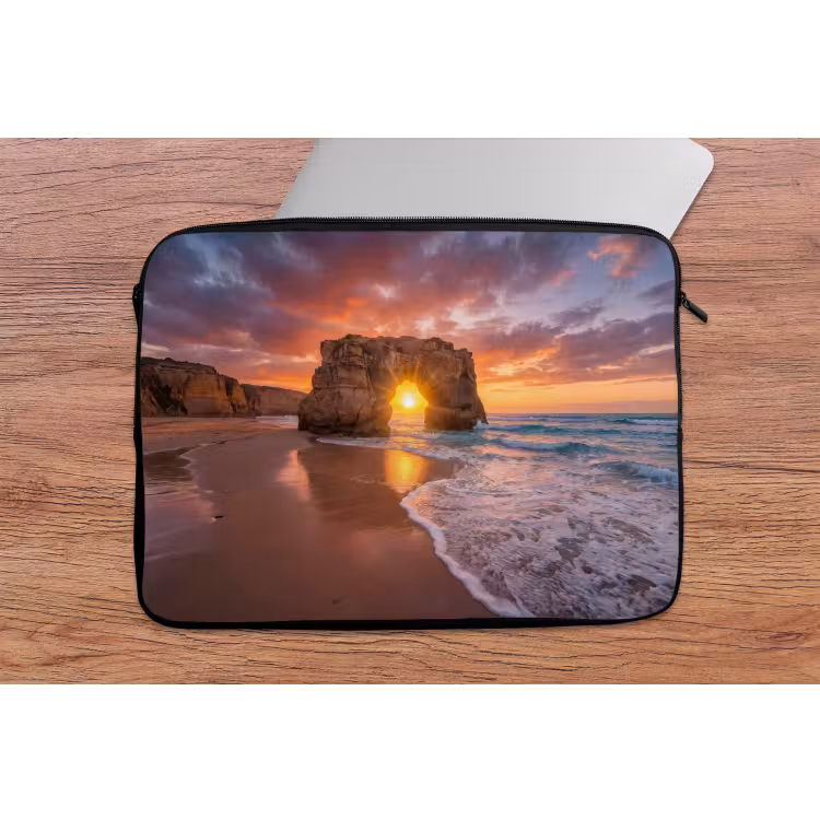 Laptophoes - Kust - Rots - Zonsondergang - Zee - Natuur — 2