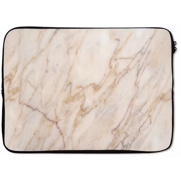 Laptophoes - Marmer - Ader - Abstract - Wit - Goud — 1