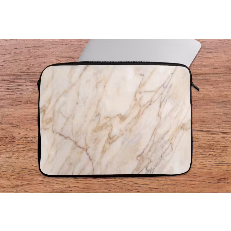 Laptophoes - Marmer - Ader - Abstract - Wit - Goud — 2