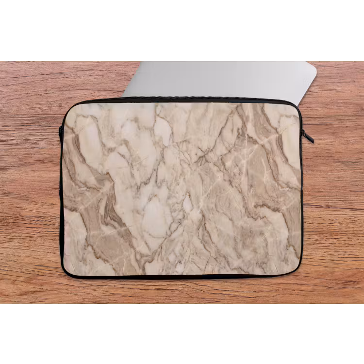 Laptophoes - Marmer - Aderen - Textuur - Beige - Modern — 2