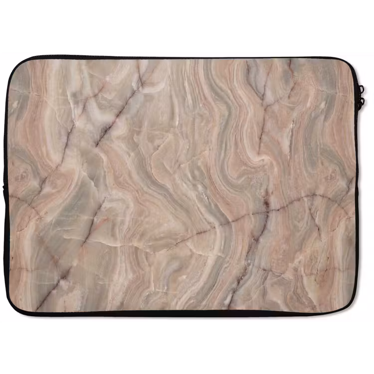 Laptophoes - Marmer - Patroon - Abstract - Beige - Groen — 1