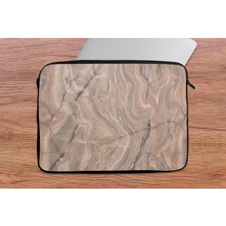 Laptophoes - Marmer - Patroon - Abstract - Beige - Groen — 2