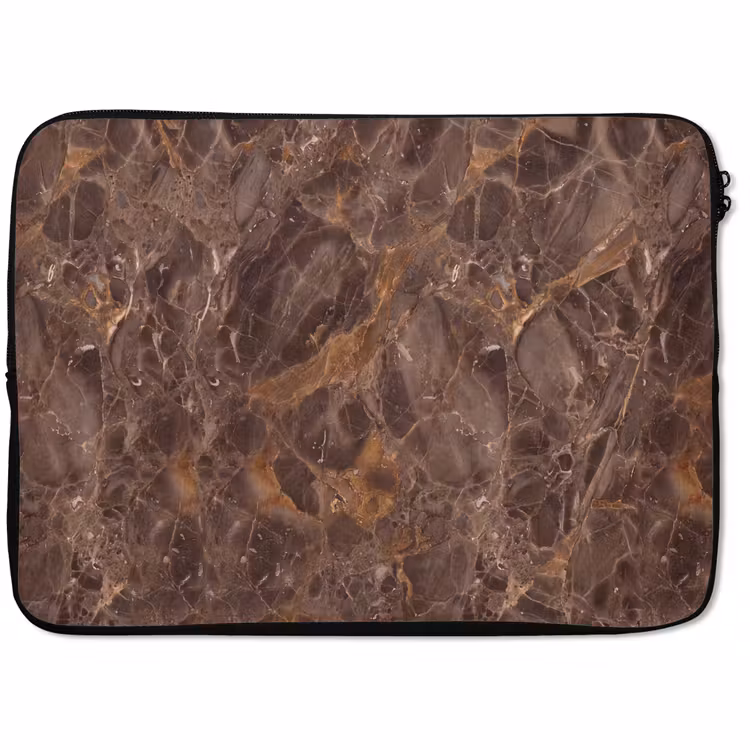 Laptophoes - Marmer - Patroon - Natuur - Bruin - Goud — 1