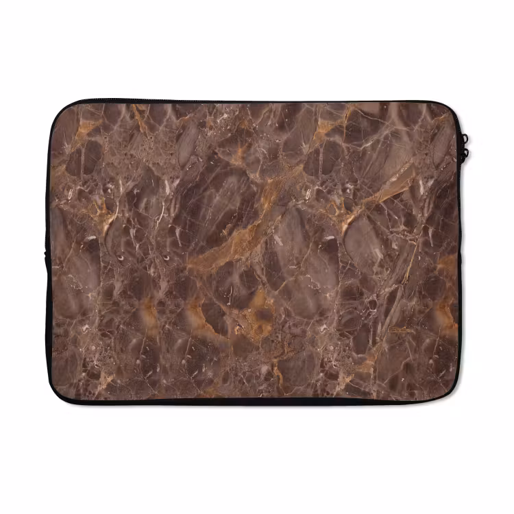 Laptophoes - Marmer - Patroon - Natuur - Bruin - Goud — 5
