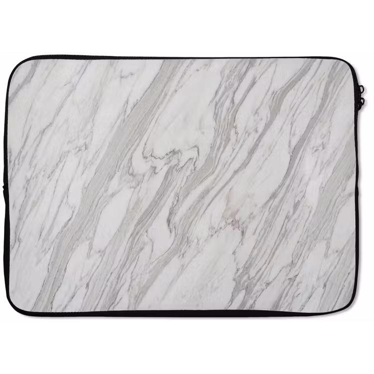 Laptophoes - Marmer - Wit - Grijs - Structuur - Modern — 1