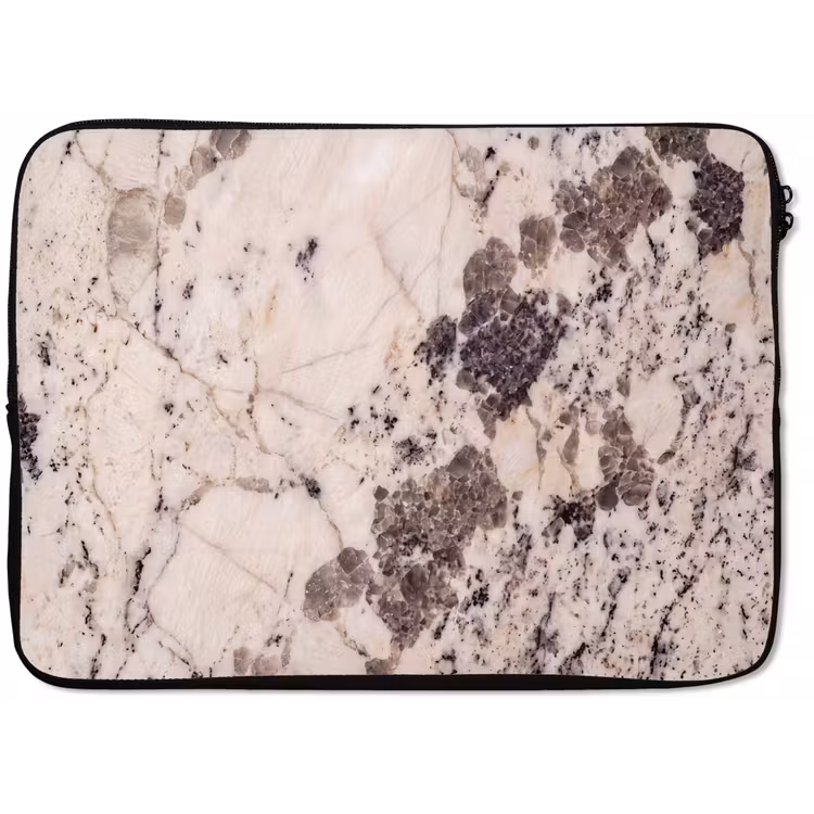 Laptophoes - Natuursteen - Patroon - Abstract - Beige - Grijs — 1