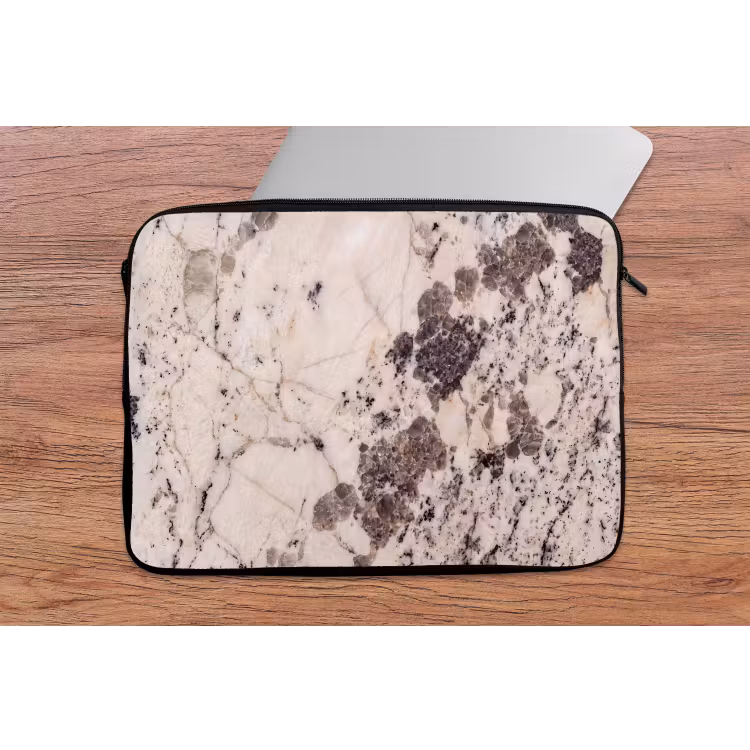 Laptophoes - Natuursteen - Patroon - Abstract - Beige - Grijs — 2