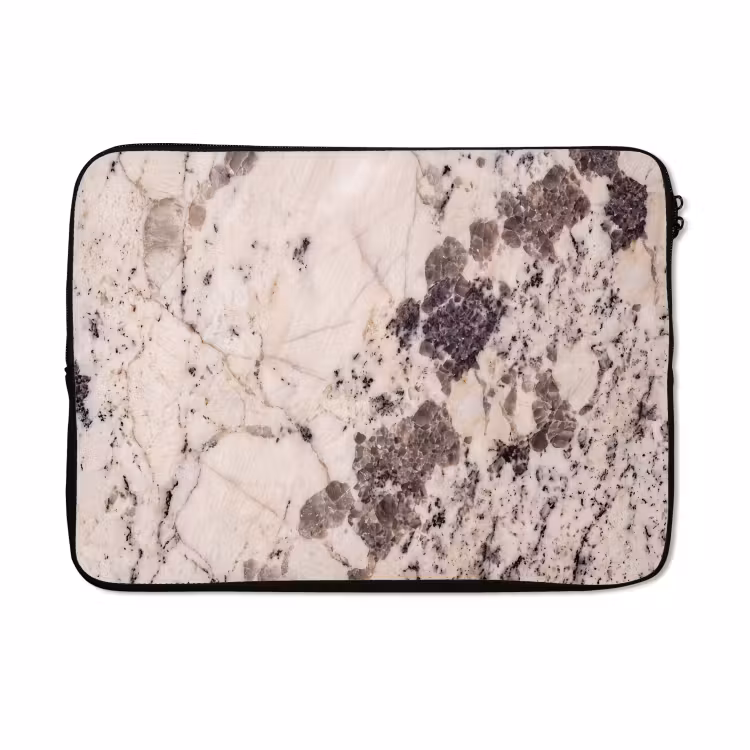 Laptophoes - Natuursteen - Patroon - Abstract - Beige - Grijs — 5