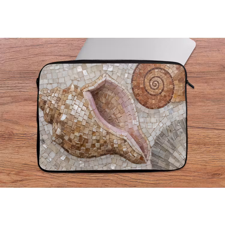 Laptophoes - Schelp - Mozaïek - Zee - Beige - Modern — 2