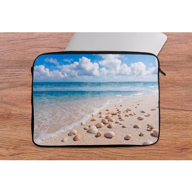 Laptophoes - Schelpen - Strand - Natuur - Beige — 2