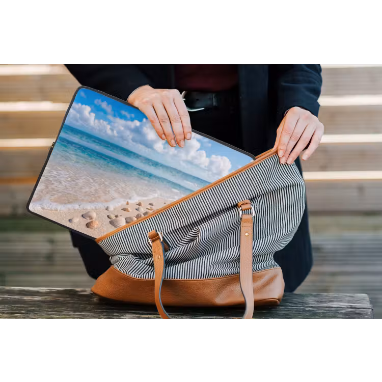 Laptophoes - Schelpen - Strand - Natuur - Beige — 4