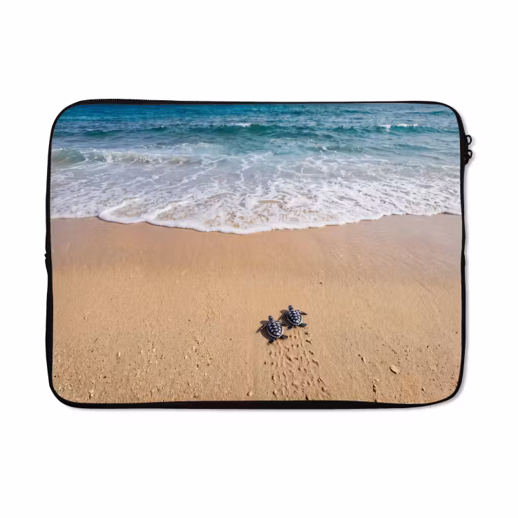 Laptophoes - Schildpad - Jong - Strand - Oceaan - Blauw — 5