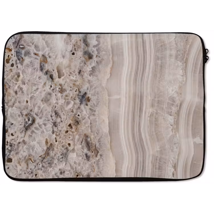Laptophoes - Steen - Textuur - Abstract - Beige - Wit — 1