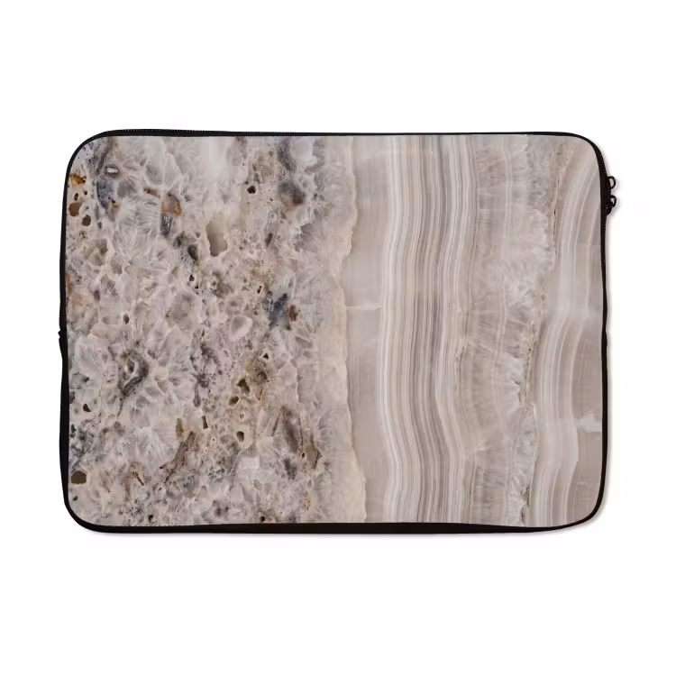 Laptophoes - Steen - Textuur - Abstract - Beige - Wit — 5