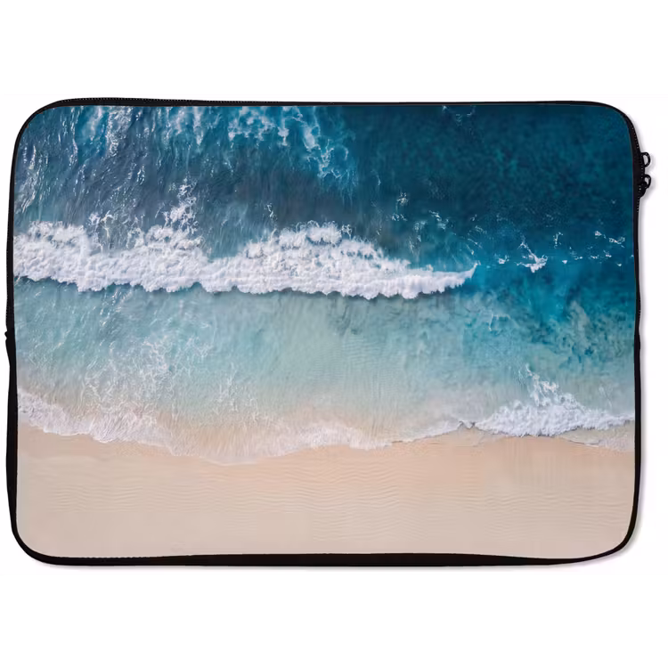 Laptophoes - Strand - Zee - Golven - Natuur - Blauw — 1