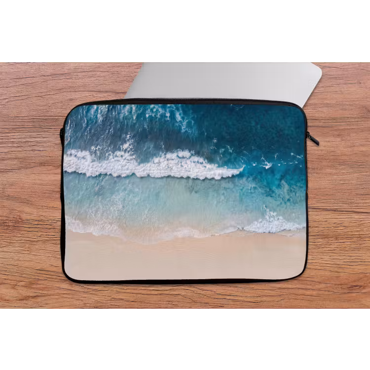 Laptophoes - Strand - Zee - Golven - Natuur - Blauw — 2