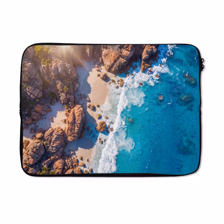 Laptophoes - Strand - Zee - Rotsen - Natuur - Blauw — 5