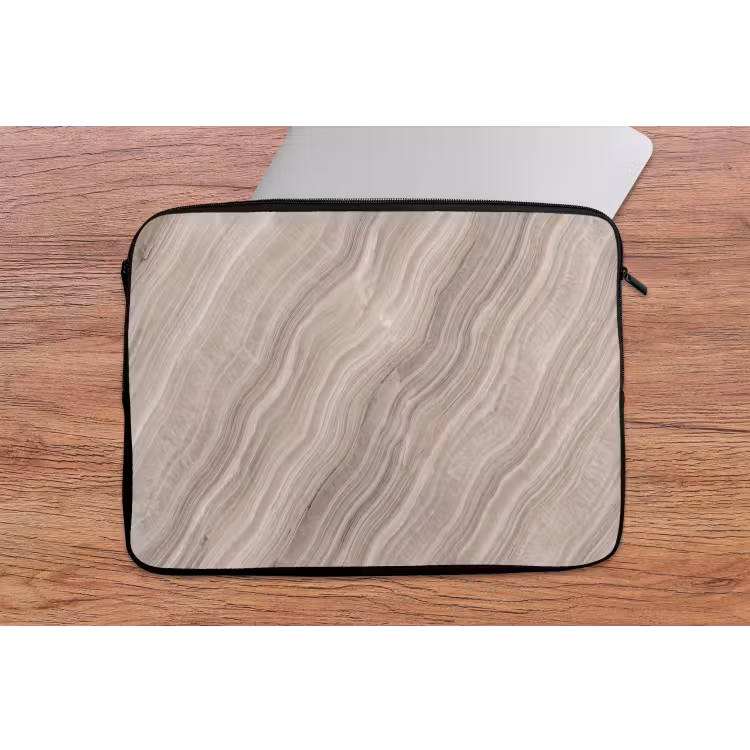 Laptophoes - Textuur - Golvend - Abstract - Modern - Beige — 2