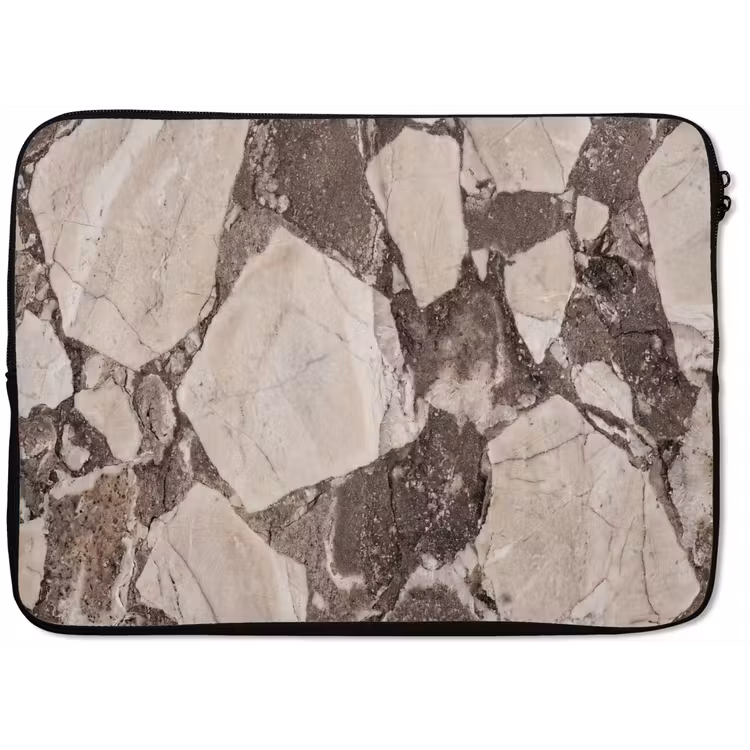 Laptophoes - Textuur - Marmer - Abstract - Beige - Bruin — 1