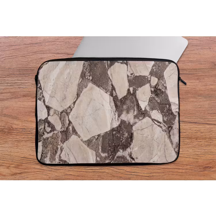 Laptophoes - Textuur - Marmer - Abstract - Beige - Bruin — 2