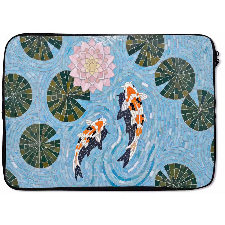 Laptophoes - Vis - Water - Natuur - Mozaïek - Blauw — 1