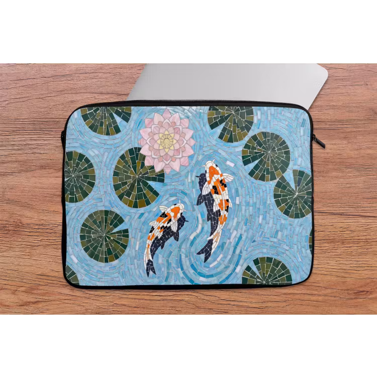 Laptophoes - Vis - Water - Natuur - Mozaïek - Blauw — 2