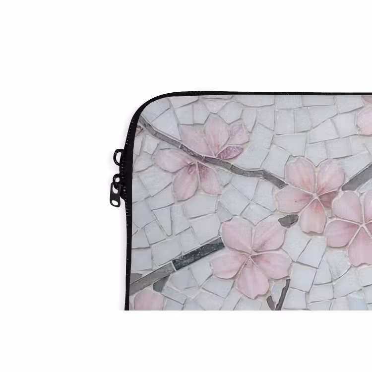 Laptophoes - Vogel - Bloemen - Natuur - Mozaïek - Roze — 6