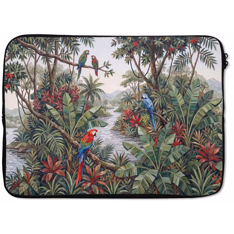 Laptophoes - Vogel - Jungle - Natuur - Mozaïek - Groen — 1