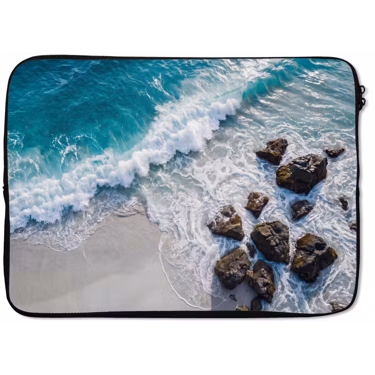 Laptophoes - Zee - Golf - Strand - Natuur - Blauw — 1