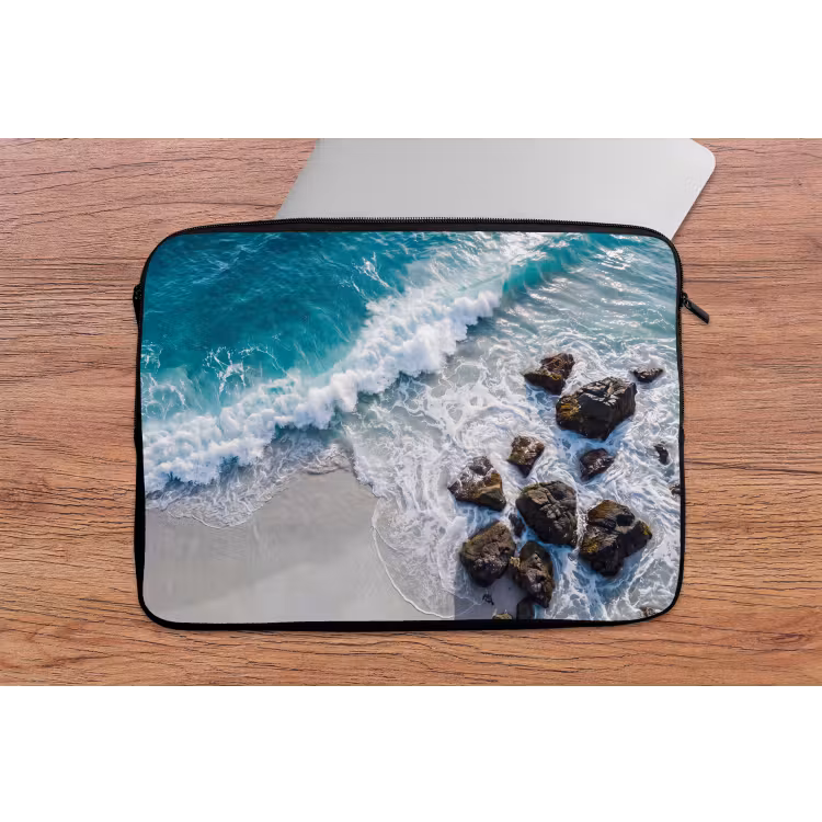 Laptophoes - Zee - Golf - Strand - Natuur - Blauw — 2