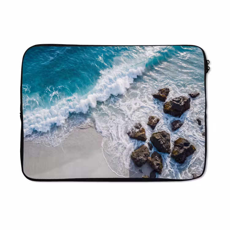 Laptophoes - Zee - Golf - Strand - Natuur - Blauw — 5