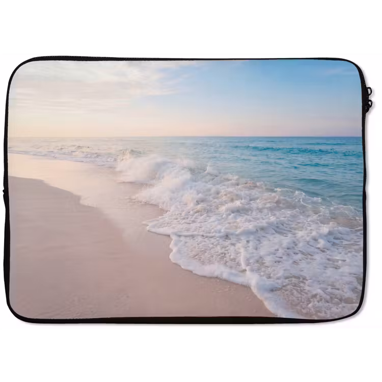 Laptophoes - Zee - Golven - Strand - Natuur - Wit — 1