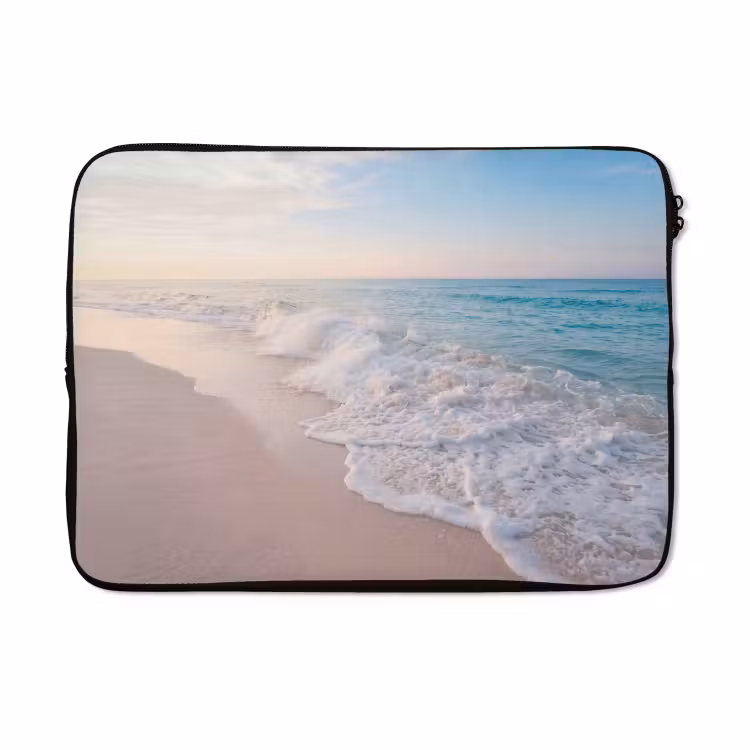 Laptophoes - Zee - Golven - Strand - Natuur - Wit — 5