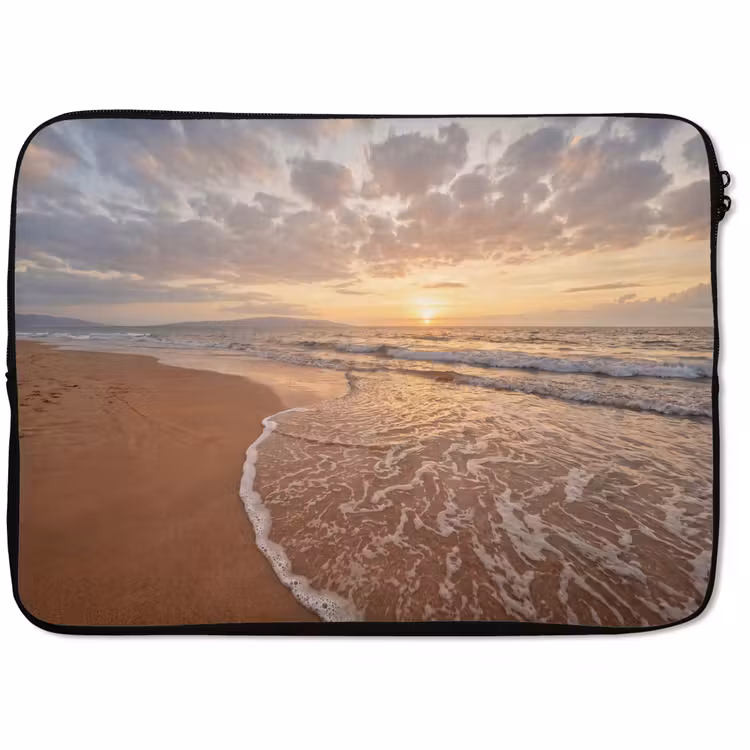 Laptophoes - Zee - Kustlijn - Wolken - Landschap - Oranje — 1