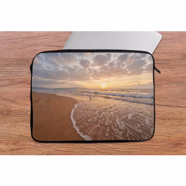 Laptophoes - Zee - Kustlijn - Wolken - Landschap - Oranje — 2