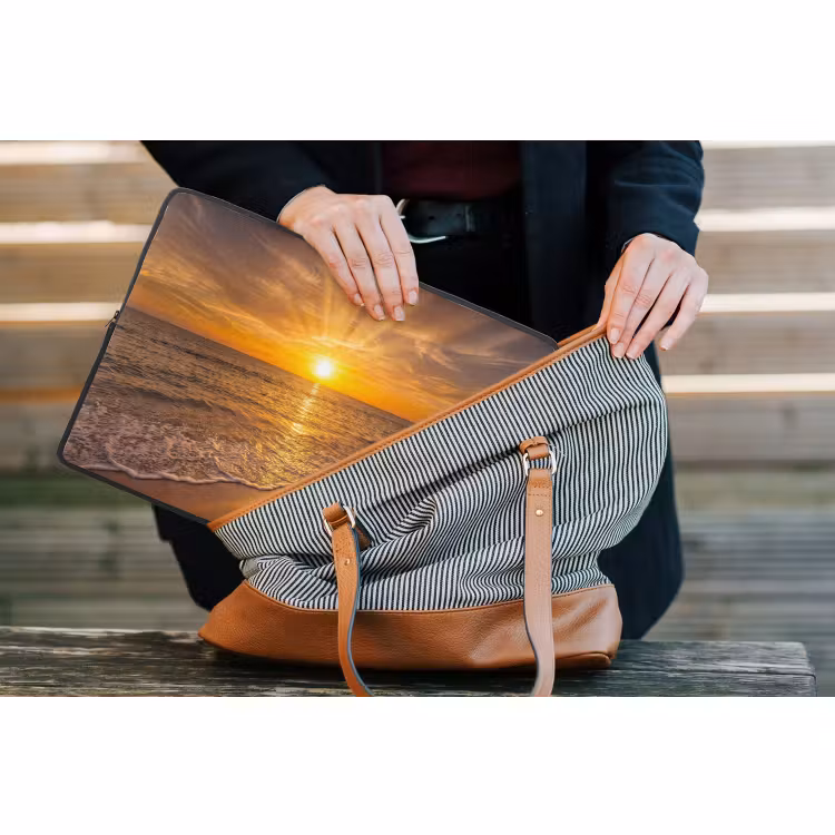 Laptophoes - Zee - Zonsondergang - Golven - Kust - Oranje — 4