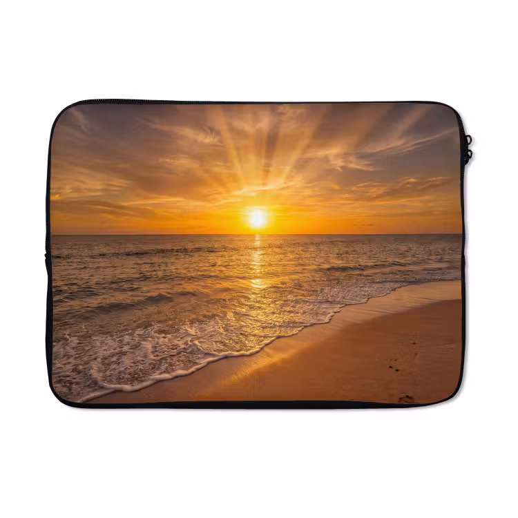 Laptophoes - Zee - Zonsondergang - Golven - Kust - Oranje — 5