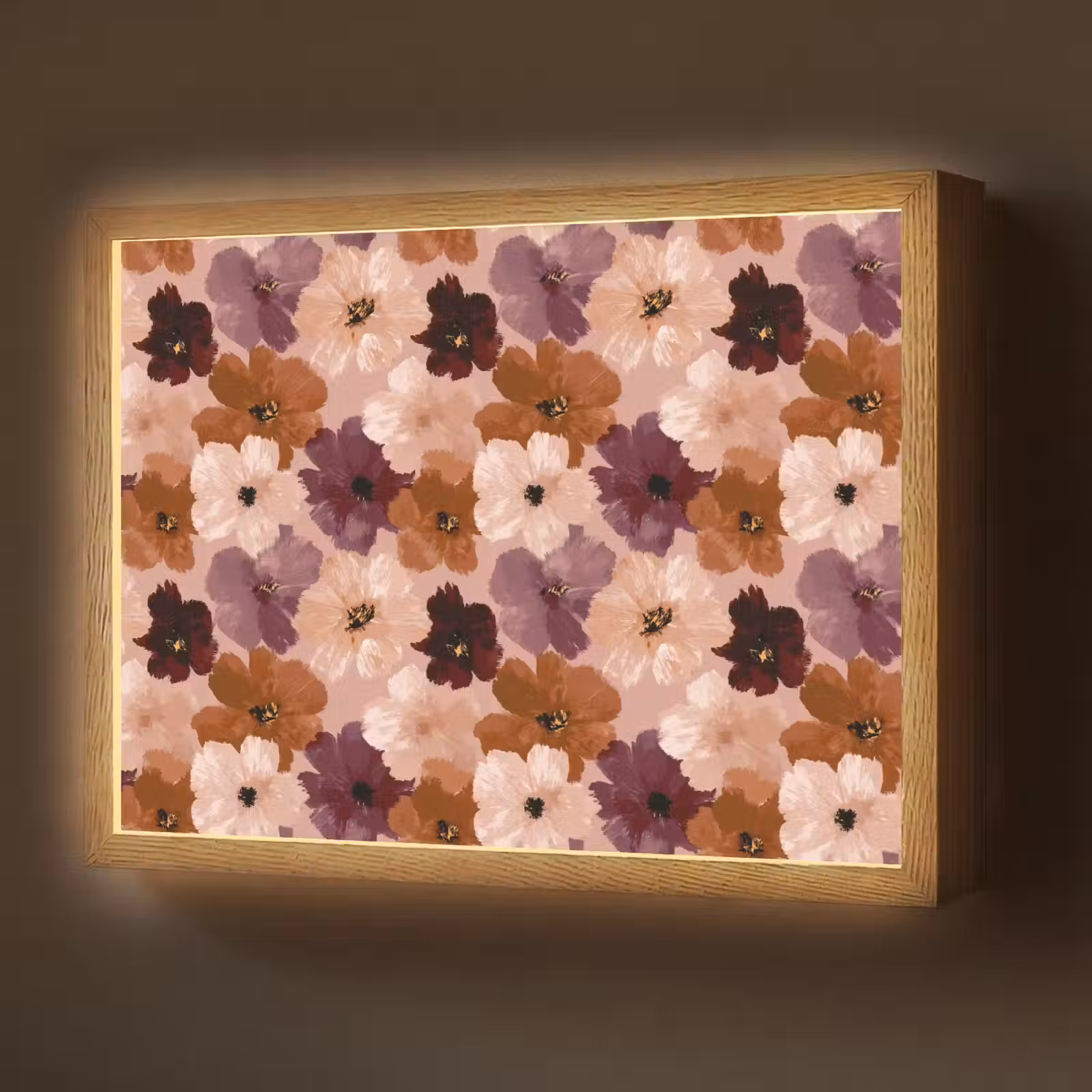 Lightbox - Wandlamp - Bloemen - Abstract - Aardetinten — 1