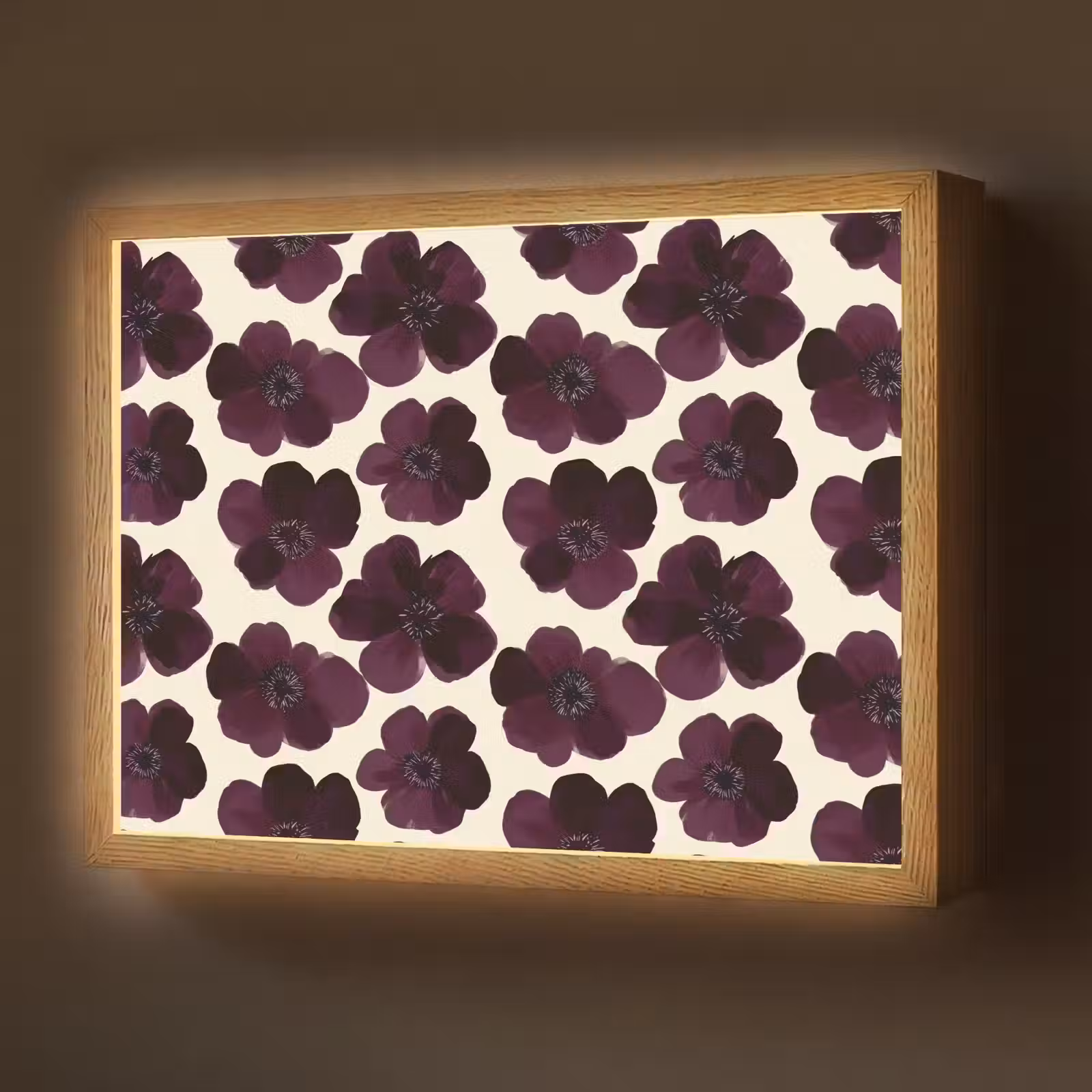 Lightbox - Wandlamp - Bloemen - Aquarel - Paars — 1