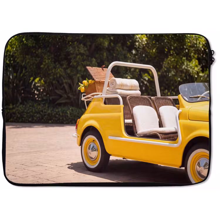 Laptophoes - Auto - Picknick - Zomer - Geel — 1