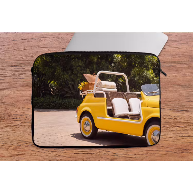 Laptophoes - Auto - Picknick - Zomer - Geel — 2