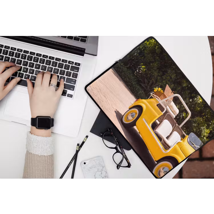 Laptophoes - Auto - Picknick - Zomer - Geel — 3