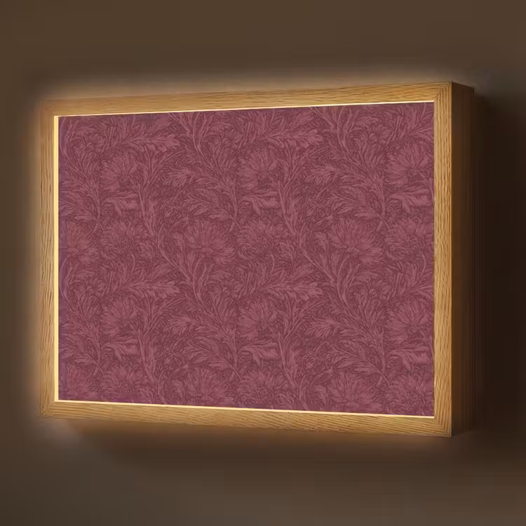 Lightbox - Wandlamp - Bladeren - Patroon - Paars — 1